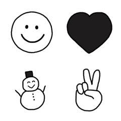 ホワイト＆ブラック絵文字ちゃん！の絵文字メイン画像