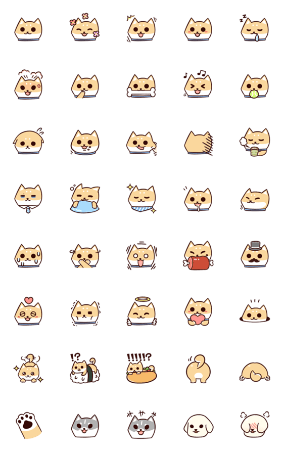 [LINE絵文字]Shine Shiba emojiの画像一覧