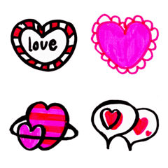 [LINE絵文字] Kid Drawn Heart Emoji V.3の画像