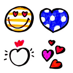 [LINE絵文字] Kid Drawn Heart Emoji V.2の画像