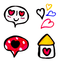 [LINE絵文字] Kid Drawn Heart Emojiの画像