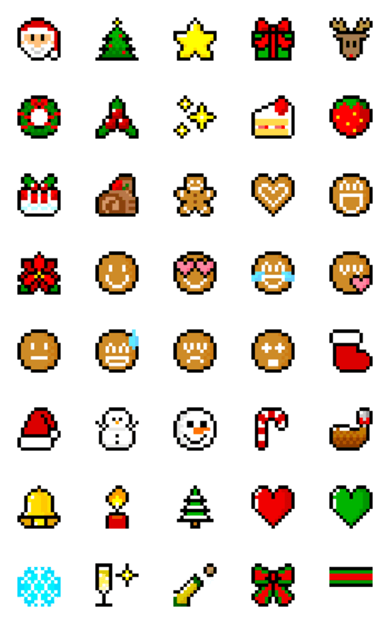 [LINE絵文字]ドット絵文字■クリスマスの画像一覧