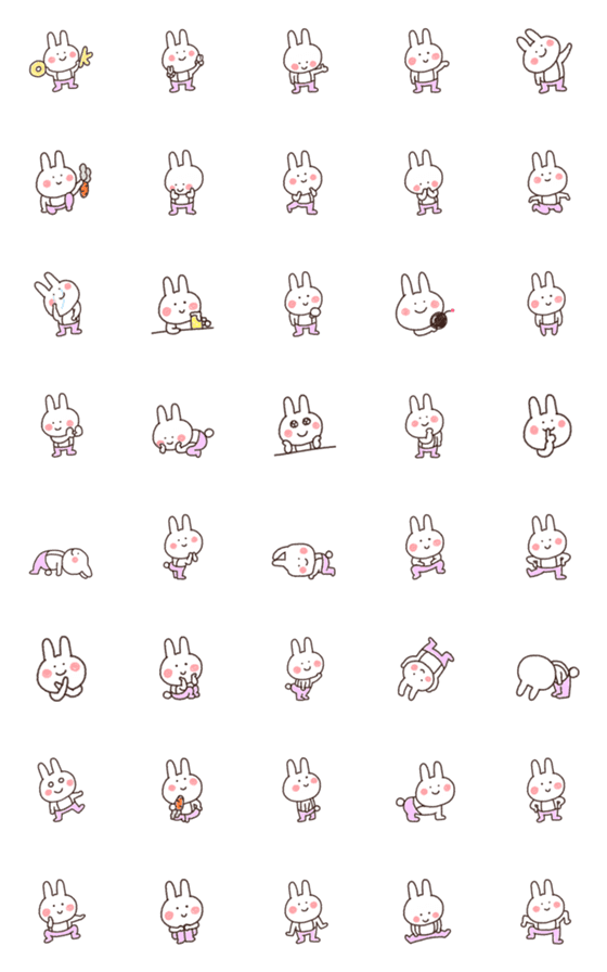 [LINE絵文字]毎日使える♪可愛いウサギの絵文字♥の画像一覧