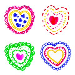 [LINE絵文字] Kid Drawn Heart Emoji V.5の画像