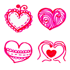 [LINE絵文字] Kid Drawn Heart Emoji V.6の画像