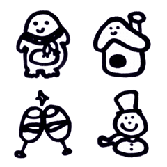 [LINE絵文字] Kid Drawn Winter Emojiの画像