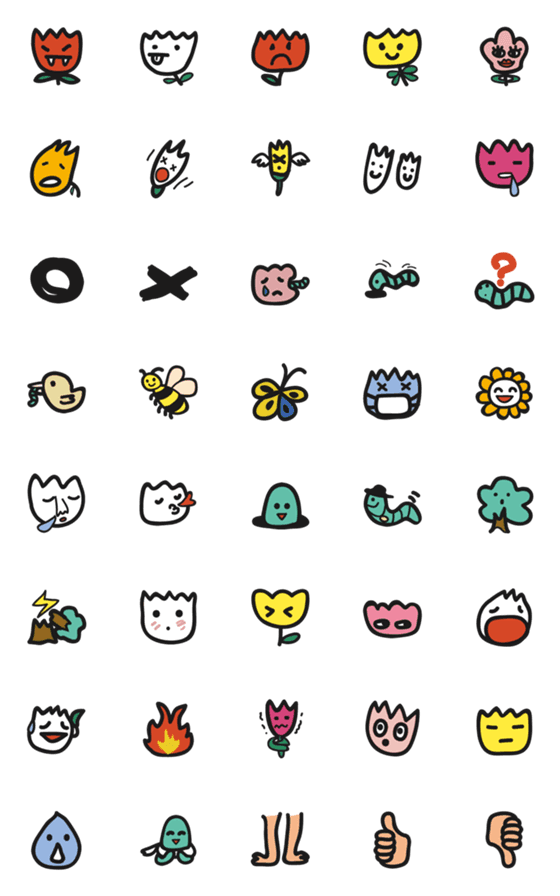 [LINE絵文字]Flowers emojiの画像一覧