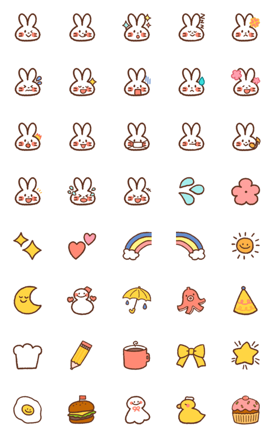[LINE絵文字]うさぎとなかまたちの画像一覧