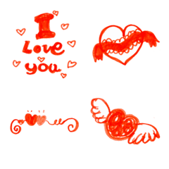 [LINE絵文字] Kid Drawn Heart Emoji V.9の画像