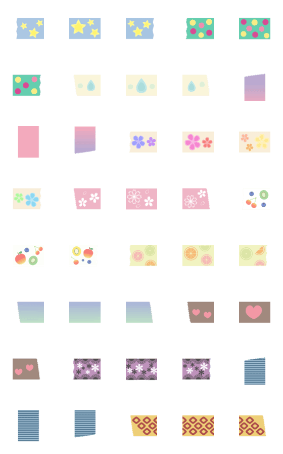 [LINE絵文字]マスキングテープ色々 その1の画像一覧