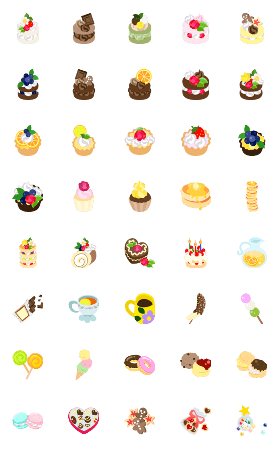 [LINE絵文字]Sweets Emojiの画像一覧