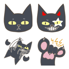 [LINE絵文字] メタル黒猫の画像