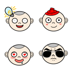 ぼーず頭の百面相の絵文字メイン画像