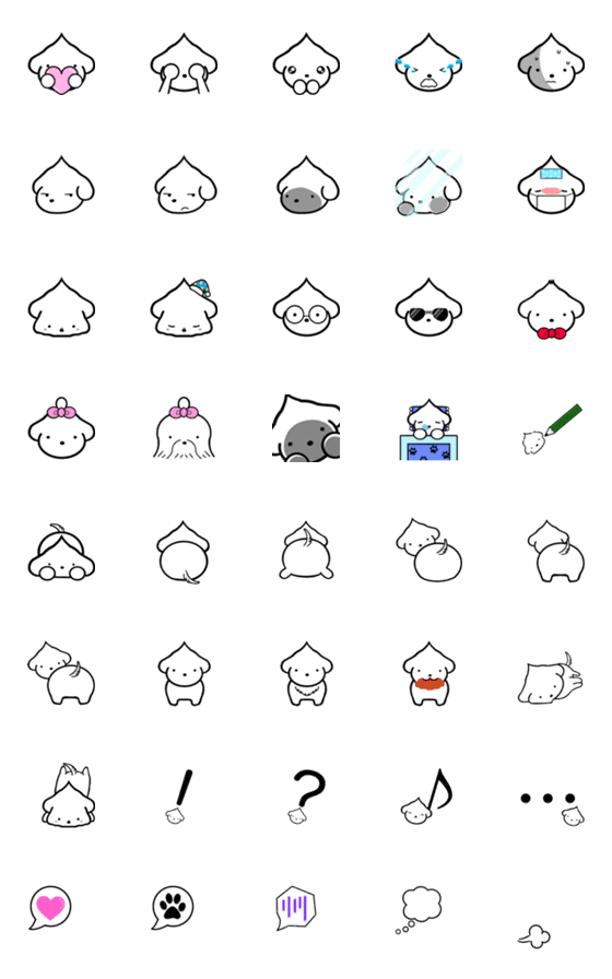 [LINE絵文字]マルチーズの妖精むーす 3の画像一覧