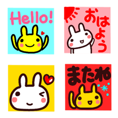 [LINE絵文字] 『うさぎ』使いやすいカラフルはんこ絵文字の画像