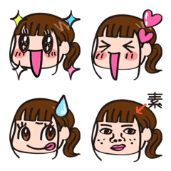 [LINE絵文字] 使える♡女の子絵文字④の画像
