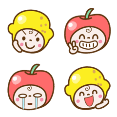 ❤️リンゴちゃんとレモンちゃんの絵文字の絵文字メイン画像
