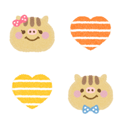 [LINE絵文字] おそろいで使える♥ラブラブうり坊の画像