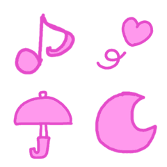 [LINE絵文字] ピンクのシンプル絵文字の画像