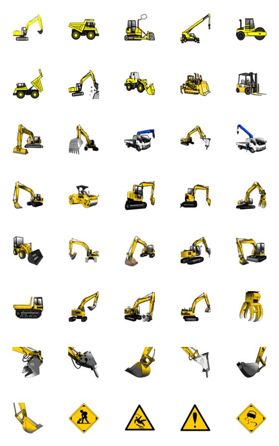 [LINE絵文字]重機、建設機械などの絵文字ですの画像一覧