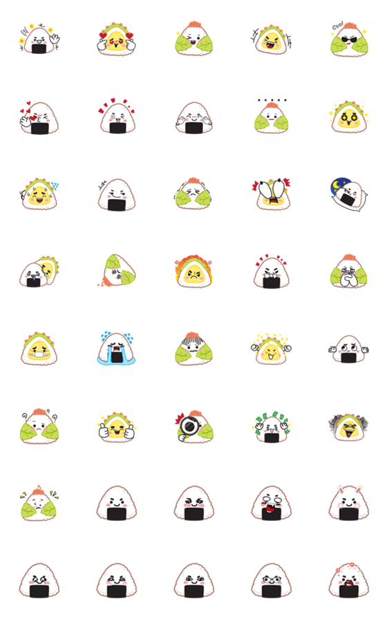 [LINE絵文字]Onigiri Emojiの画像一覧