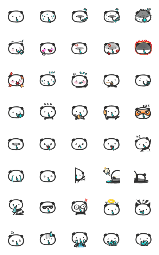 [LINE絵文字]Panda with runny nose emojiの画像一覧