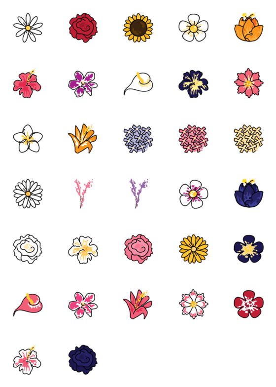 [LINE絵文字]Flower emoji ^^の画像一覧