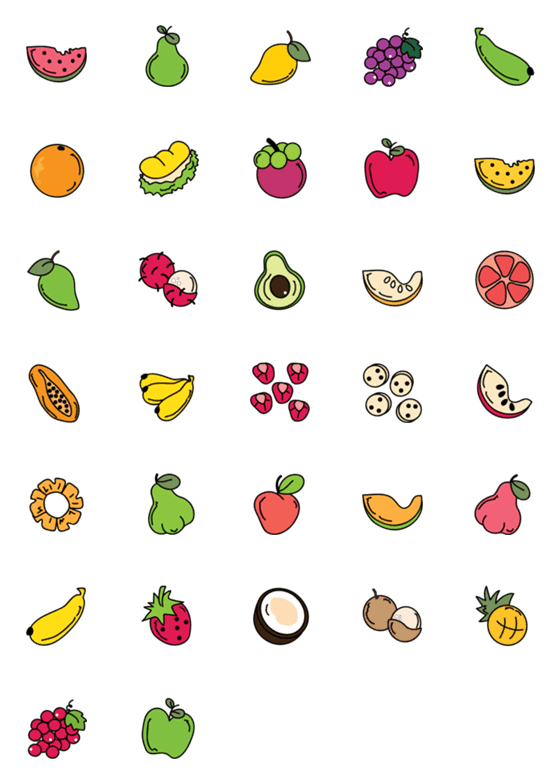 [LINE絵文字]Food emoji 5 ^^の画像一覧