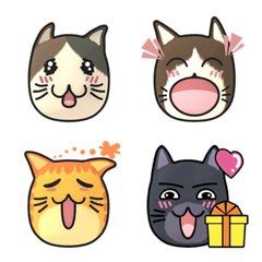 [LINE絵文字] クール猫の家族の画像