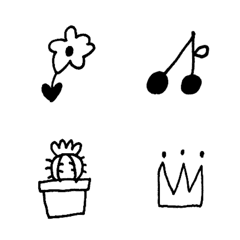 Line絵文字 外国風モノクロ絵文字 1 40種類 1円