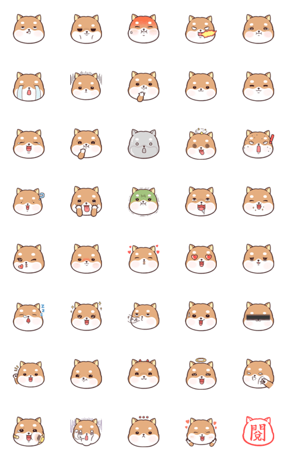 [LINE絵文字]Shiba Inu Pipi Emoji(1)の画像一覧