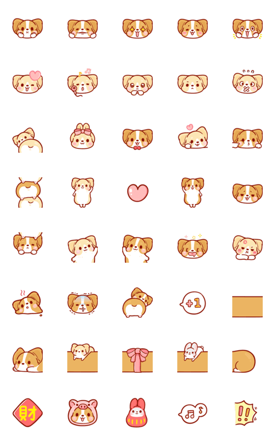 [LINE絵文字]Corgi Dog KaKa Emoji 2の画像一覧