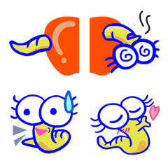 [LINE絵文字] Fruit worm Lala expression sticker 2の画像