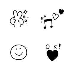 Line絵文字 黒と白 大人シンプル 40種類 1円 Line絵文字 黒と白 大人シンプル 40種類 1円