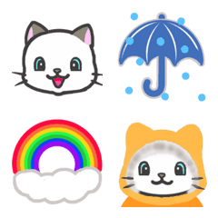 [LINE絵文字] 雨猫★お天気絵文字の画像