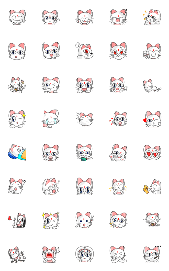 [LINE絵文字]the cute cat01の画像一覧