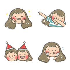 [LINE絵文字] Chubby cheeks girl's emojiの画像