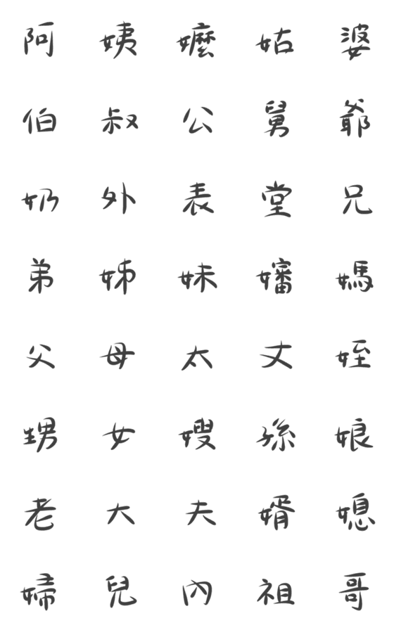 [LINE絵文字]Useful words: Relatives！の画像一覧