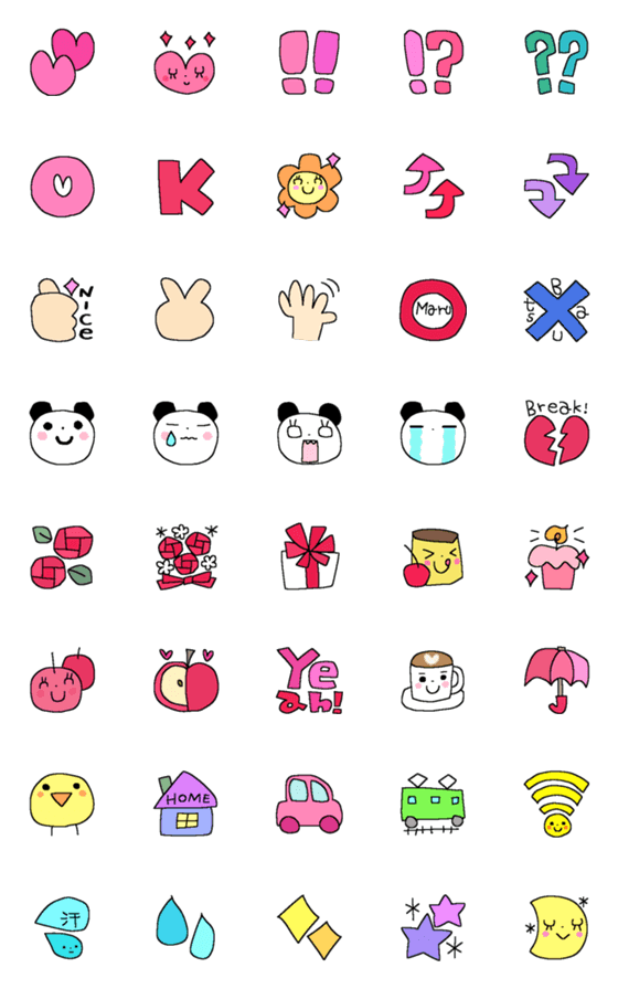 [LINE絵文字]オトナメルヘン＊16＊かわいいカラフルの画像一覧