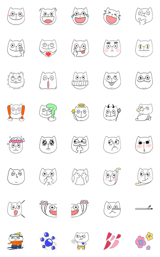 [LINE絵文字]ぱちくり ねこさん。3 絵文字ver.の画像一覧