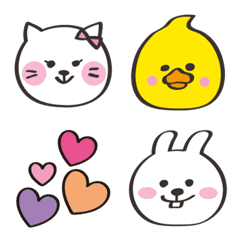 [LINE絵文字] ねこひよこうさぎなかよし 絵文字の画像