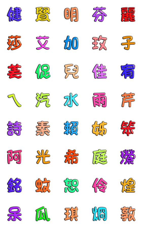 [LINE絵文字]Maji, some names 1の画像一覧