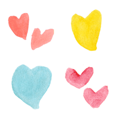 ハートたくさん！水彩絵文字の絵文字メイン画像
