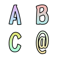 [LINE絵文字] aall-カラフルグラデーション絵文字-英数字の画像