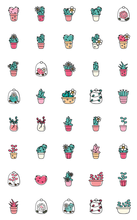 [LINE絵文字]Cute plants ^^の画像一覧