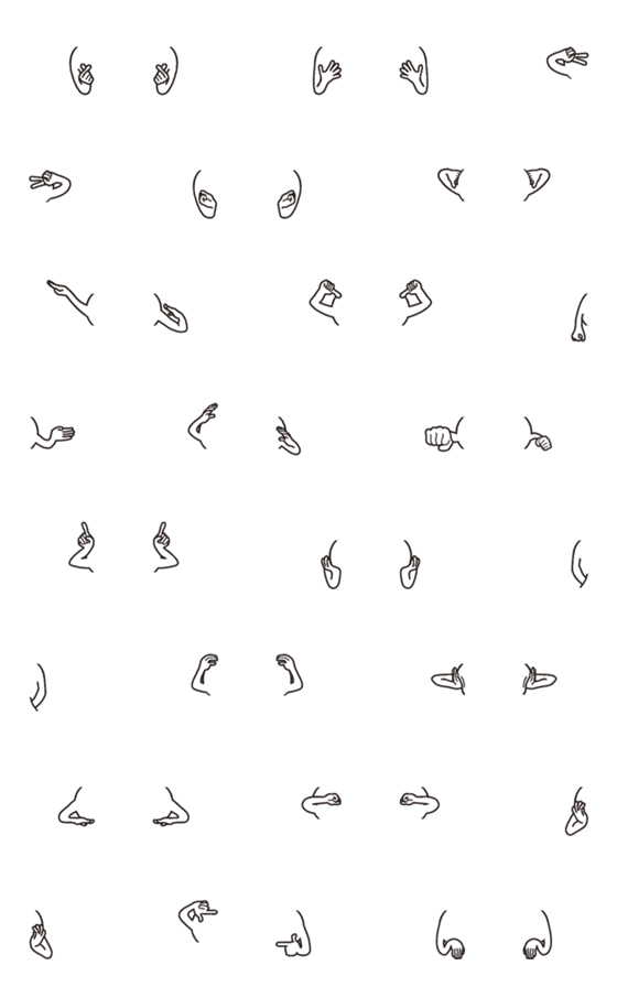 [LINE絵文字]()に手が生えたvol.2 シンプル-文字遊びの画像一覧