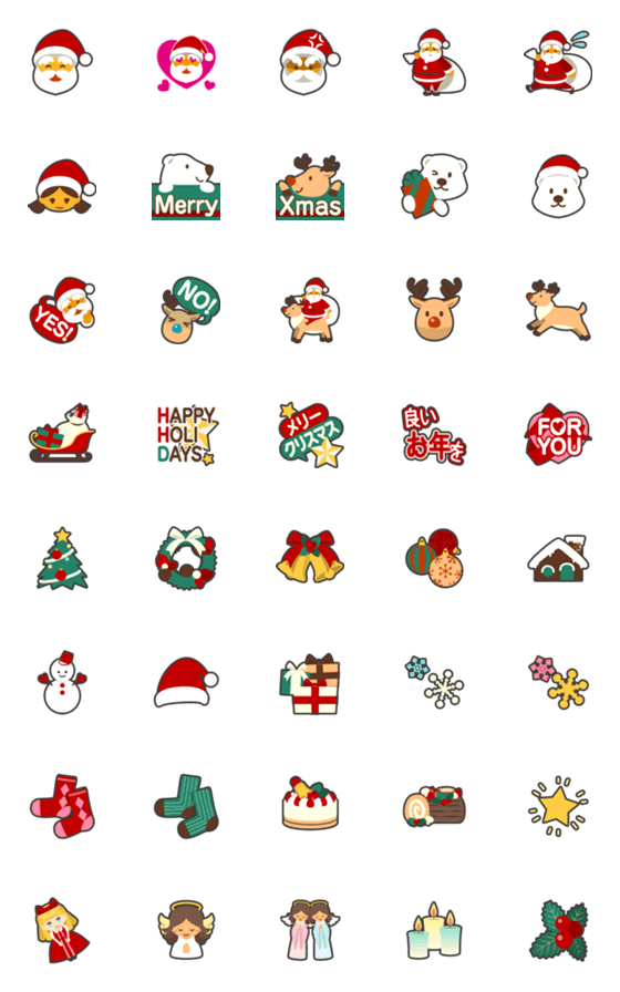 [LINE絵文字]毎年使えるクリスマス絵文字の画像一覧