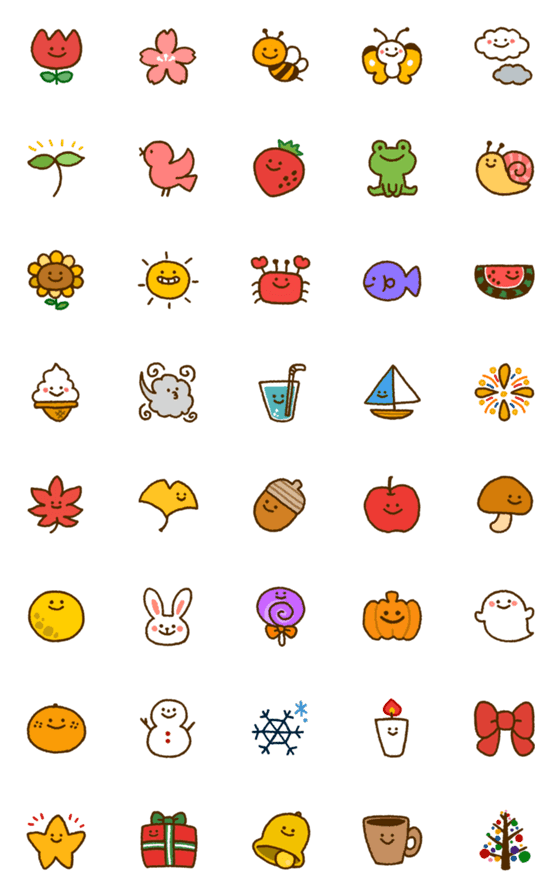 [LINE絵文字]季節の絵文字セットの画像一覧