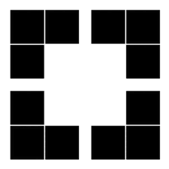 [LINE絵文字] 黒と白と形 (PART.1)-四辺形の画像