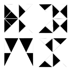 [LINE絵文字] 黒と白と形 (PART.2)-三角の画像
